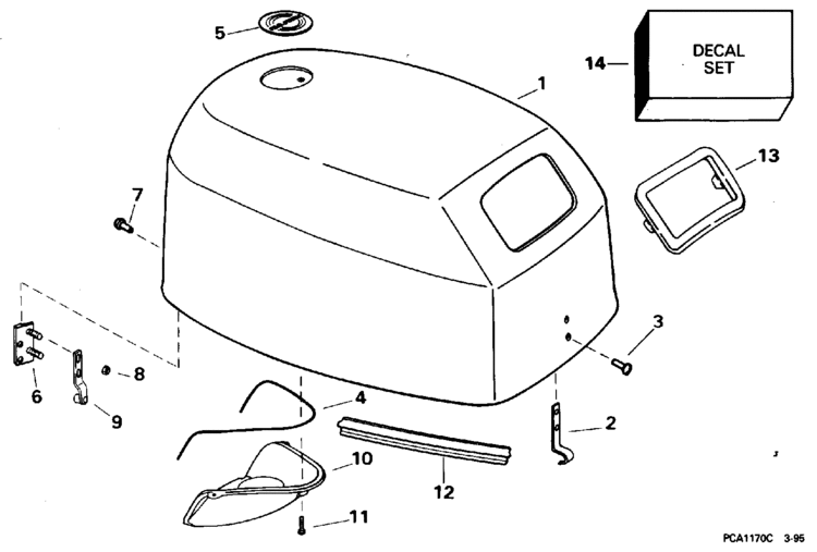 Johnson Engine Cover 9.5 HP 381490