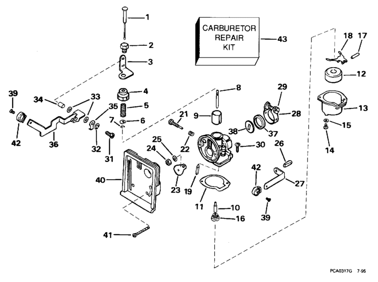 Johnson Carburetor Parts for 1996 2.3hp SJ2REDE Outboard Motor