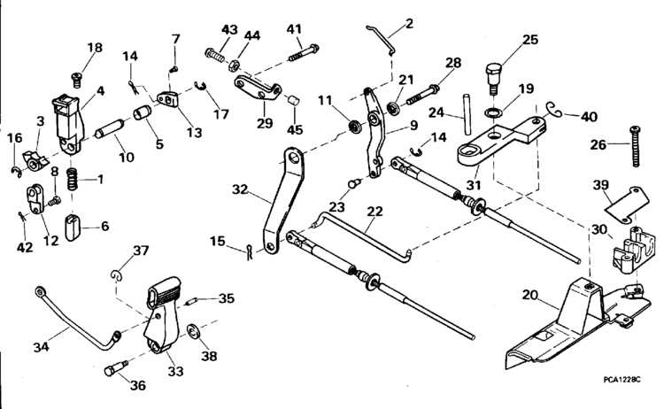 Evinrude Shift  U0026 Throttle Linkage Parts For 1996 8hp