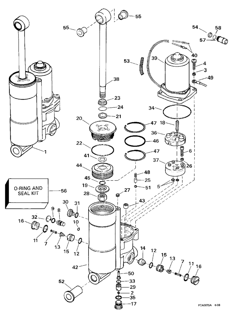 Johnson Power Trim/tilt Parts for 1998 50hp J50TSLECC Outboard Motor