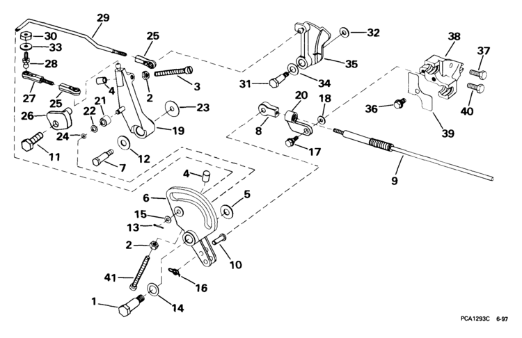 Johnson Throttle Linkage Parts for 1999 30hp J30JREEM Outboard Motor