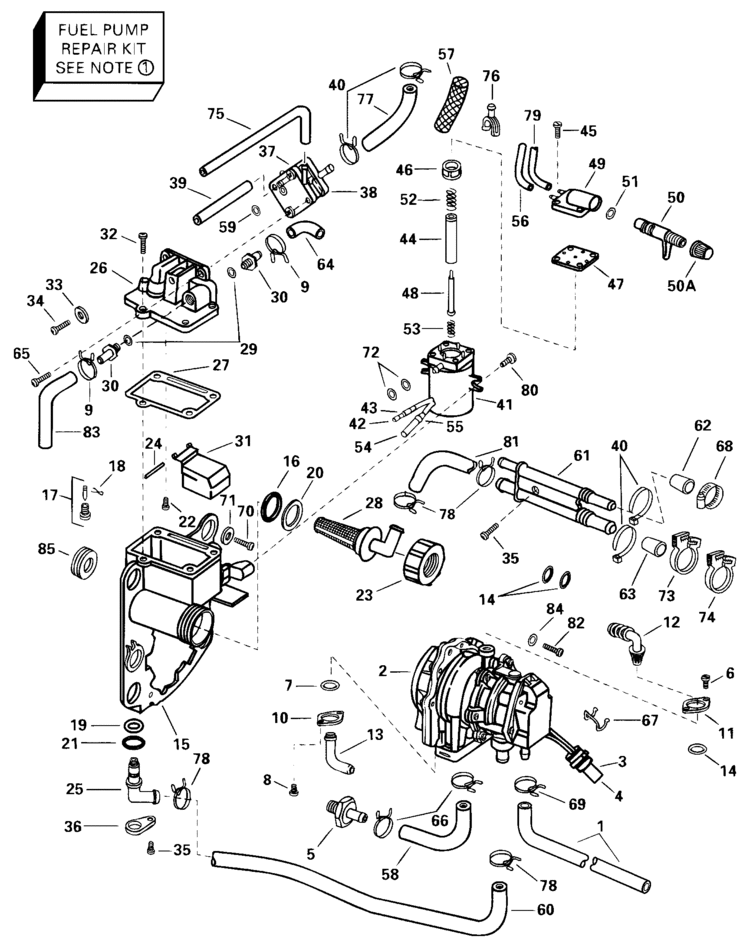 Johnson Fuel Bracket And Components Parts for 2000 90hp J90PLSSE