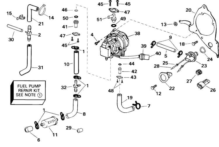 Johnson Fuel Pump Parts For 2000 200hp J200vxsss Outboard