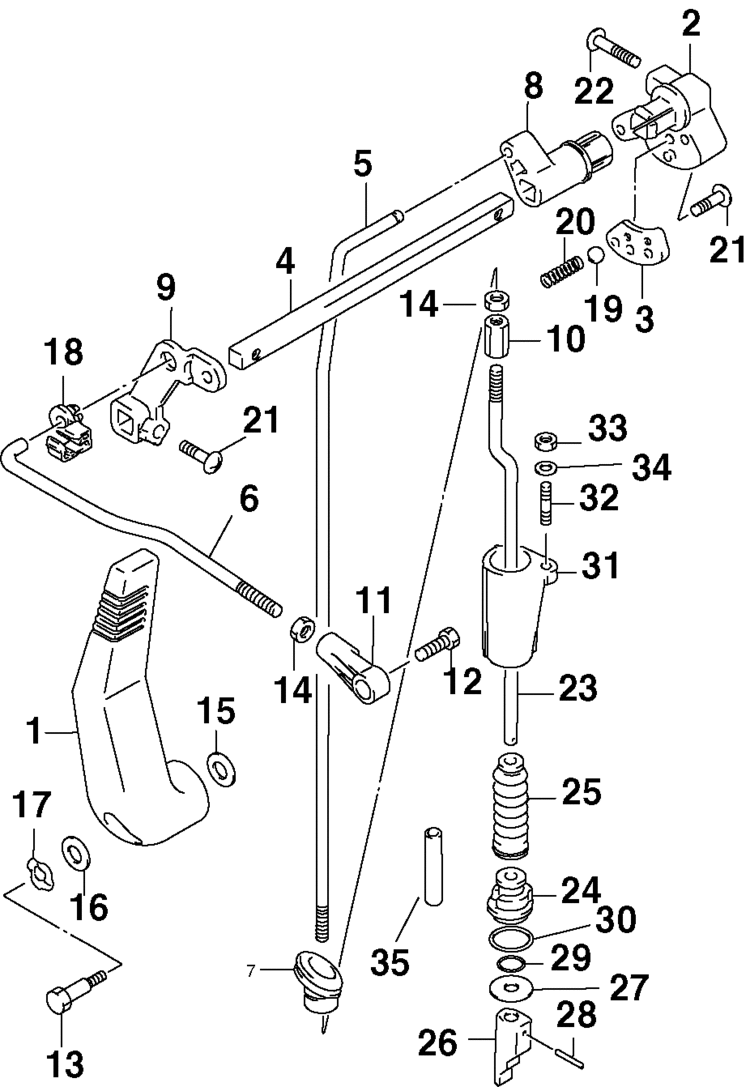 Johnson Shift Linkage Parts for 2002 9.9hp J10TEL4SNF Outboard Motor