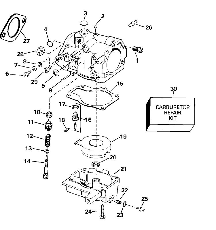 Johnson Carburetor 25hp Parts For 2004 25hp J25rlsrr Outboard Motor