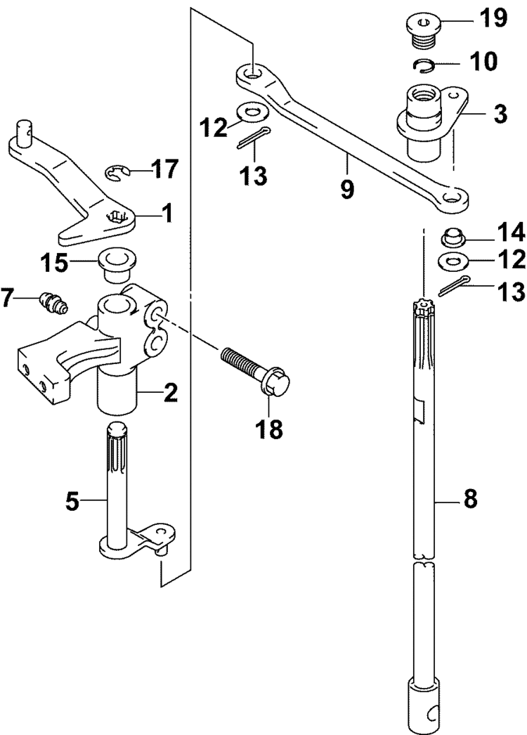 Johnson Shift Linkage Parts for 2004 90hp BJ90PL4SRC Outboard Motor