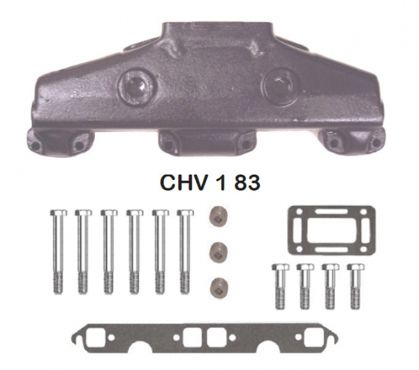 Barr Marine CHV-1-83 - Center Riser Manifold for Small Block GM V8 Engine