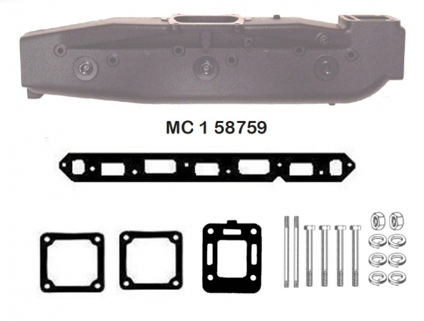 Barr Marine MC-1-58759 -MerCruiser Exhaust Manifold 6 Cylinder