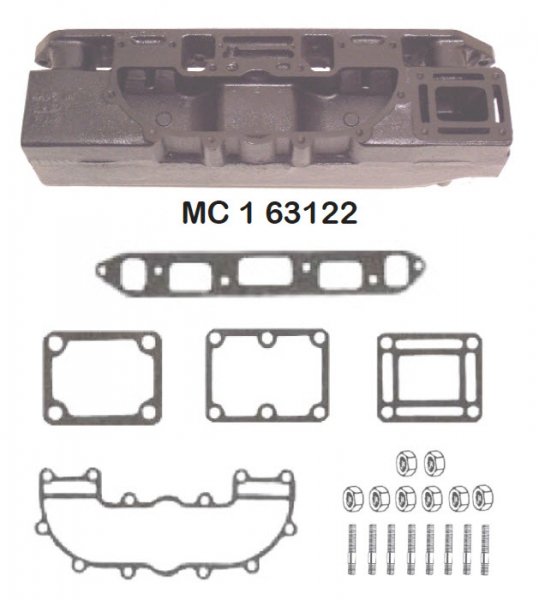 Barr Marine MC-1-63122 -MerCruiser Exhaust Manifold 4 Cylinder