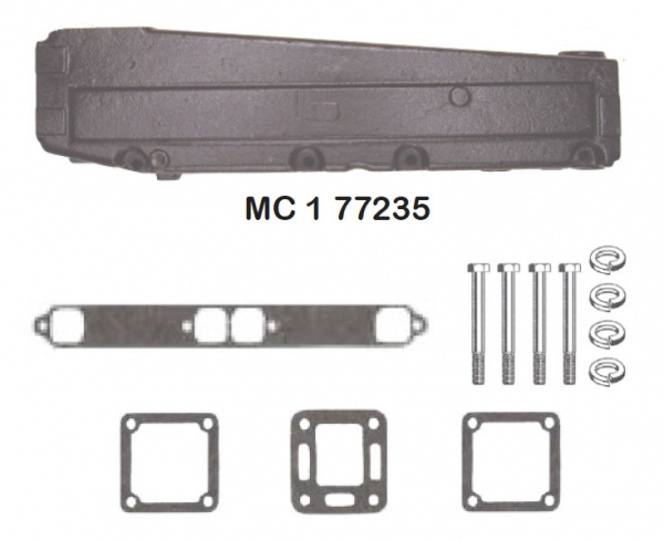 Barr Marine MC-1-77235 - MerCruiser V8 Exhaust Manifold Starboard Side