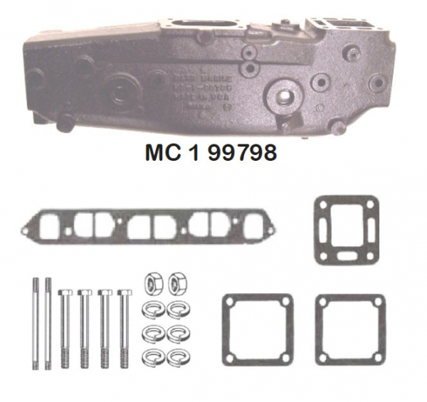 Barr Marine MC-1-99798 - MerCruiser Exhaust Manifold 4 Cyl , See Detail Page
