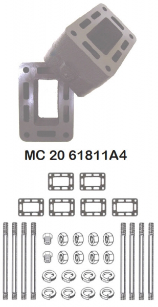 Barr Marine MC-20-61811A4 - MerCruiser 3 Inch Exhaust Manifold to Riser Spacers (Pair)