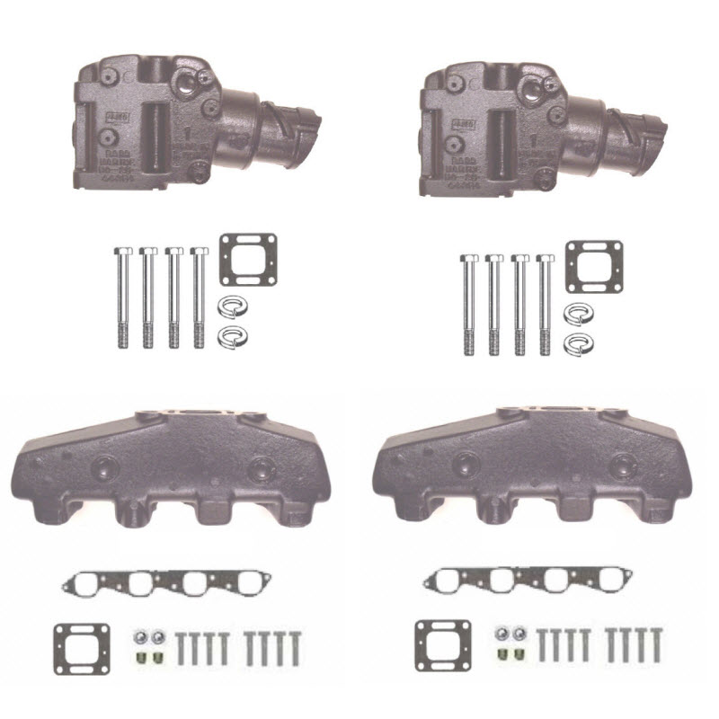 Barr Marine MCKTV8744I7D Exhaust Manifold Riser Kit for Mercruiser