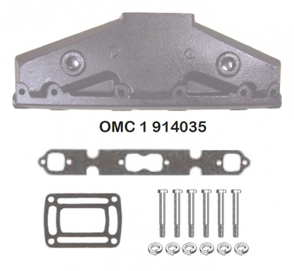 Barr Marine OMC-1-914035 - OMC/Volvo Exhaust Manifold,OMC, 3857723, 3857579