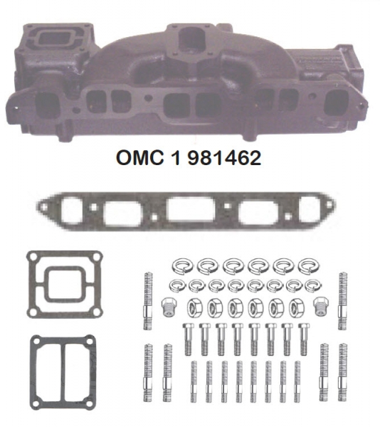 Barr Marine OMC-1-981462 - OMC Exhaust Manifold 4 Cylinder