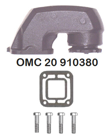 Barr Marine OMC-20-910380 -OMC Exhaust Riser 4 cylinder