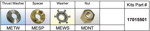 Solas Propeller SOL17015501 - MERC HARDWARE KIT
135HP-UP