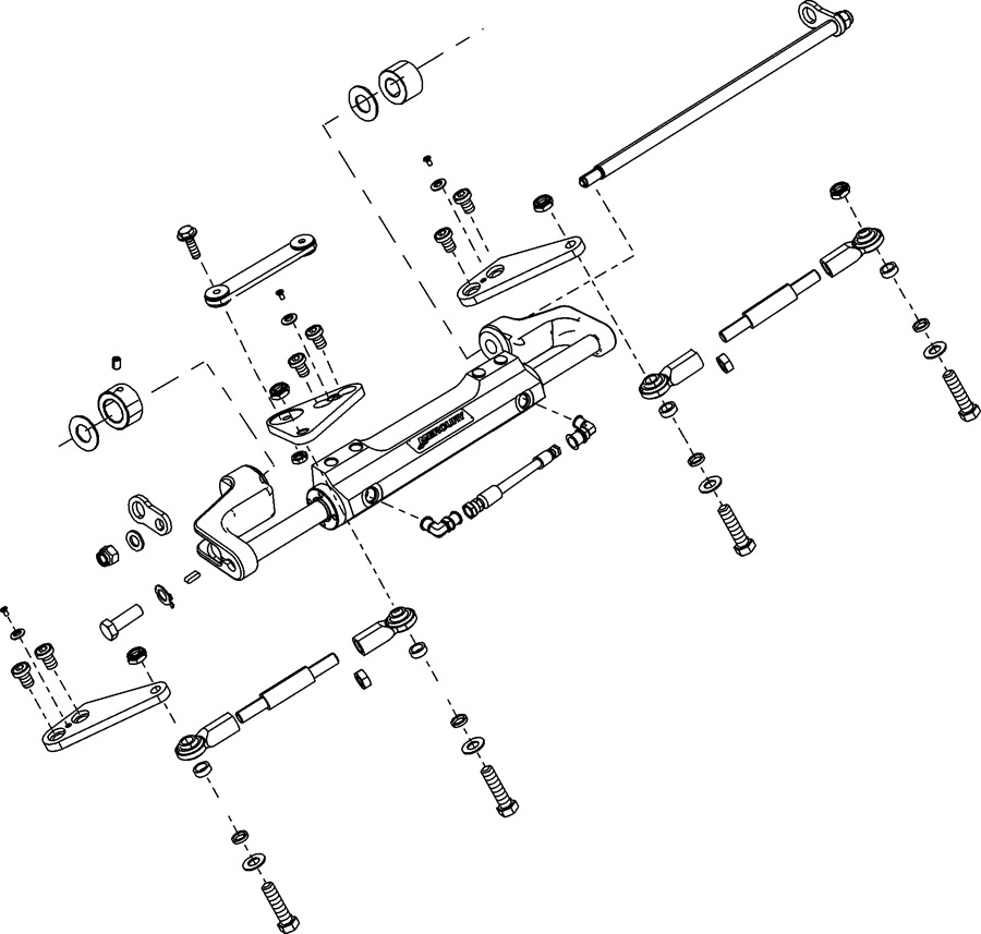 Mercury Marine Steering Systems & Components Tie Bar Kit Triple (892789Q12 Q14) 26 30 Inch