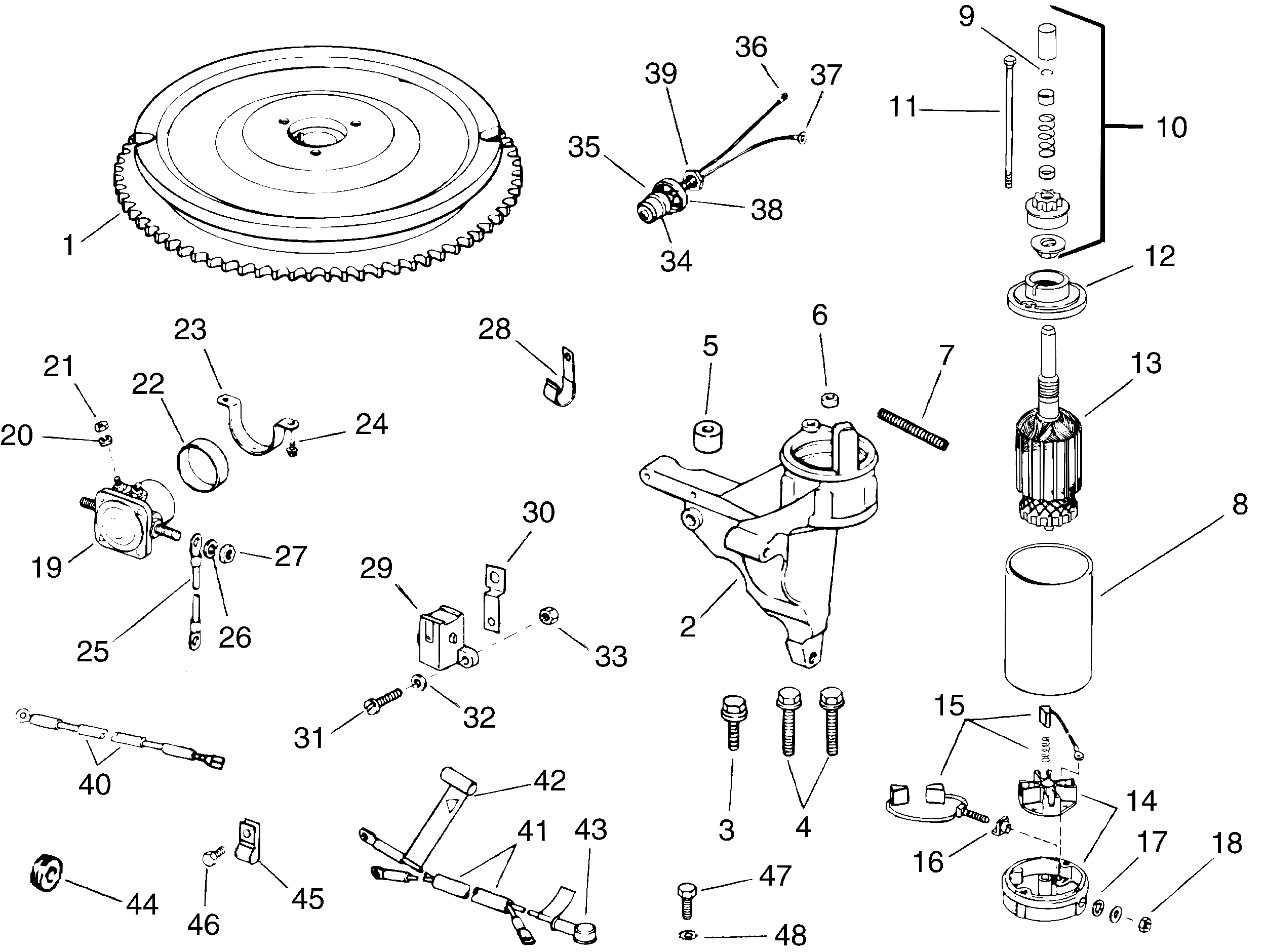 Electric Start Kit 25 30 Hp 2 Stroke Electrical Accessories For Engine Section