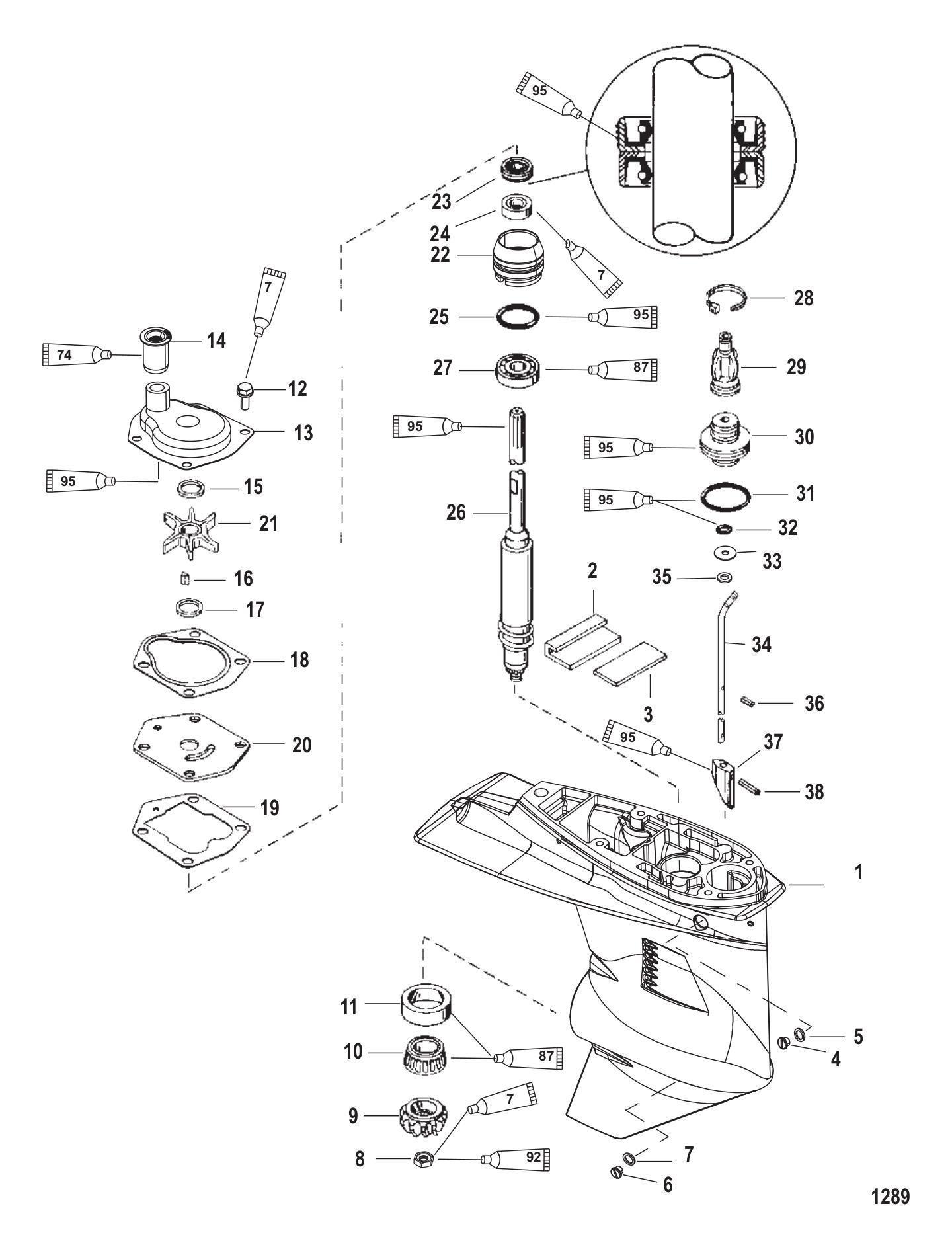 Gear Housing Driveshaft - 1.83:1 Gear Ratio - Non Bigfoot