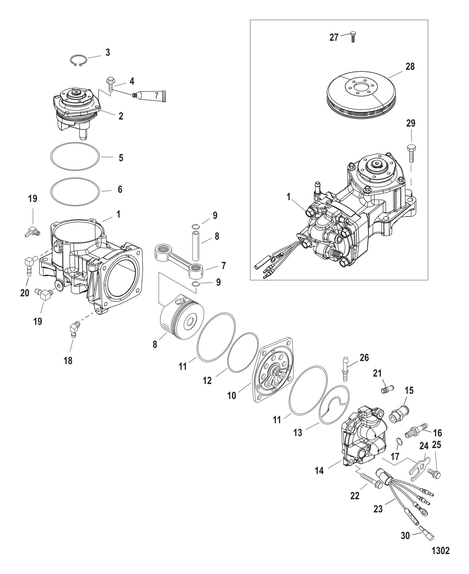 Air Compressor Comp. 200 / 225 / 200 Pro XS 1B885131 & Below