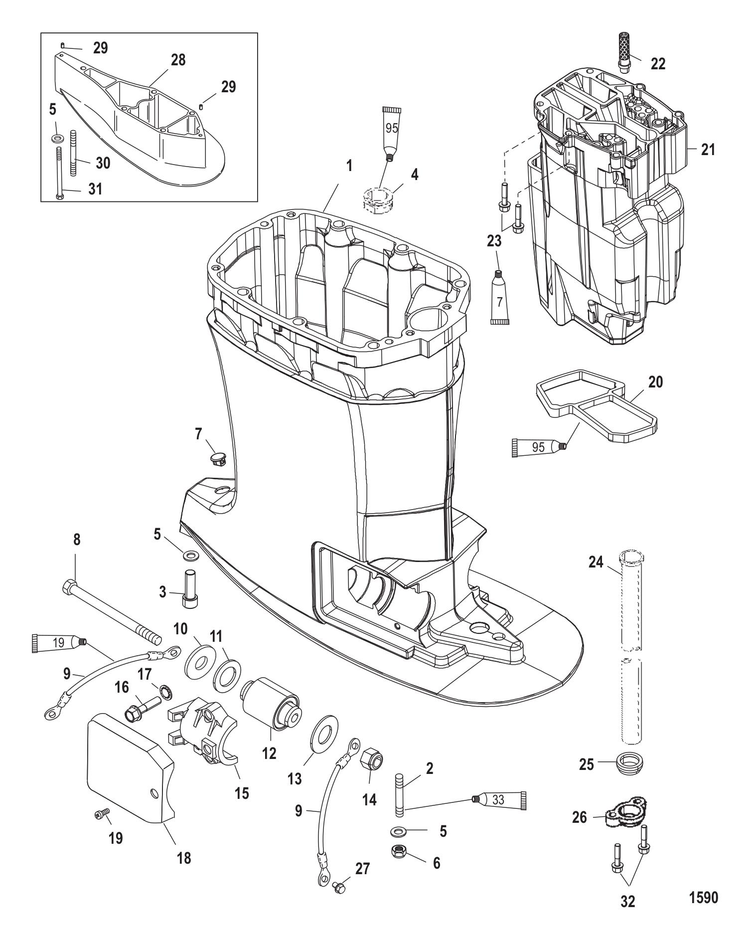 Driveshaft Housing & Exhaust Tube