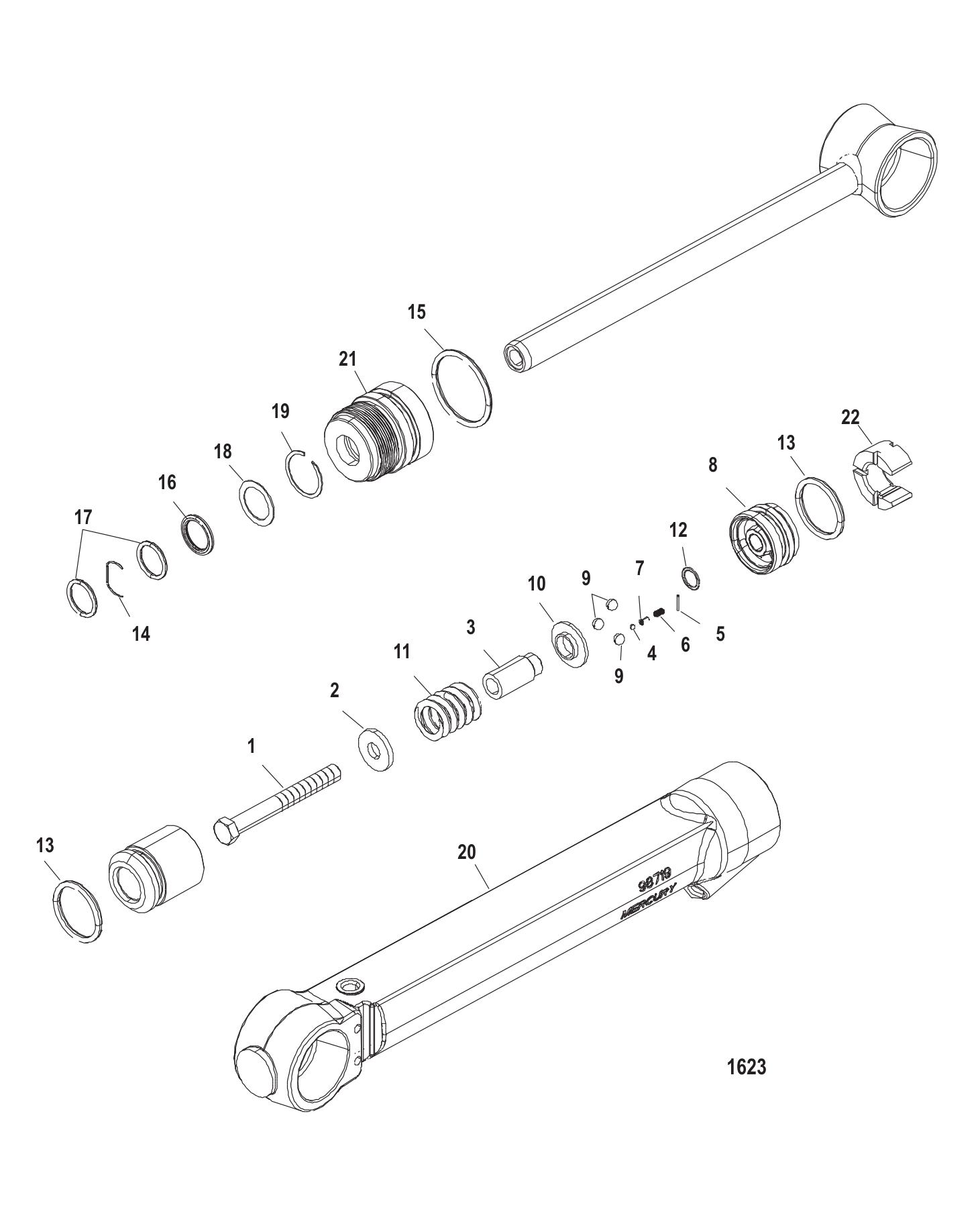 Trim Cylinder Components S / N 2A480243 & Below