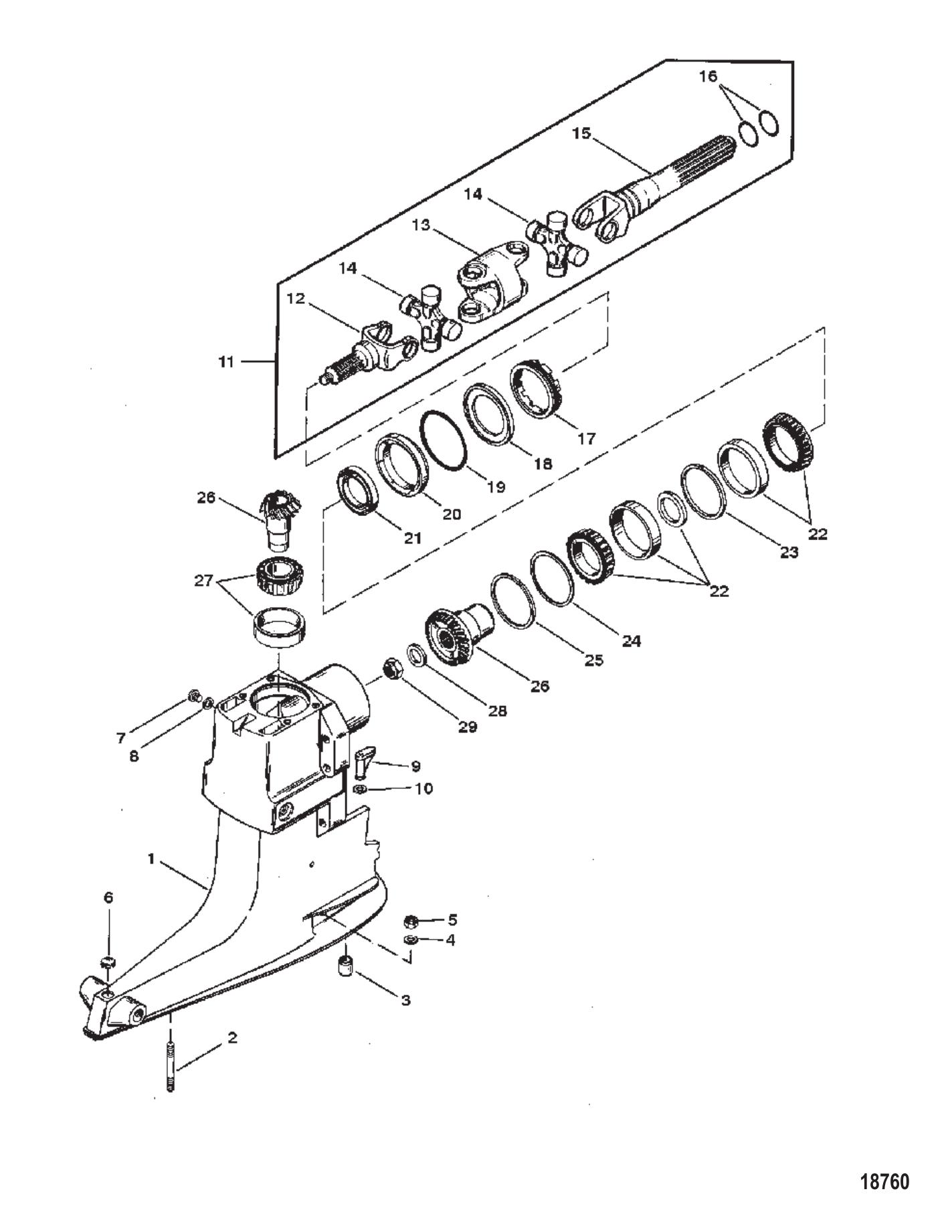 Driveshaft Housing & Gear Assy (Alpha One-Ss)