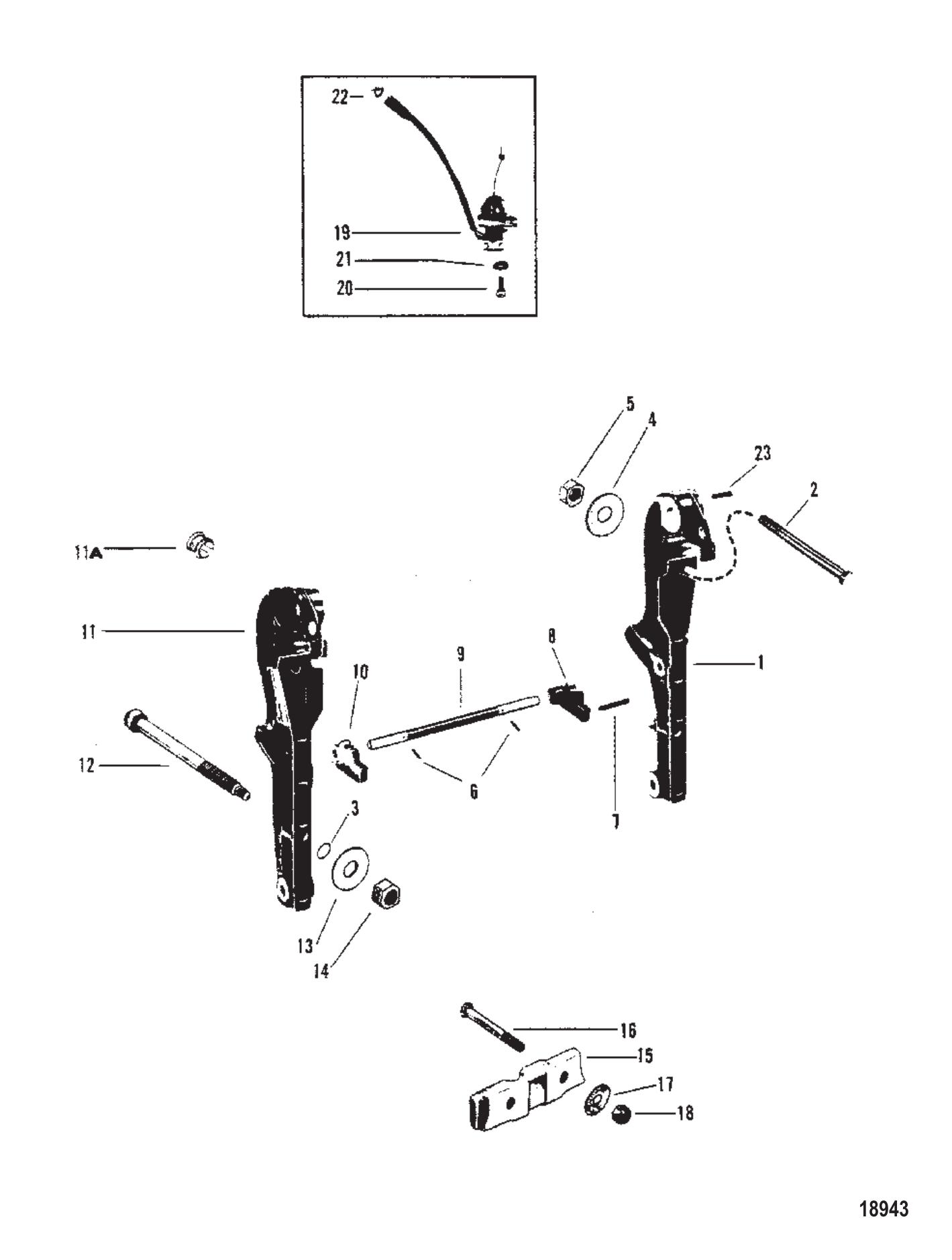 Transom Brackets (S/N USA-5503246 / Aus-8062734 & Below)