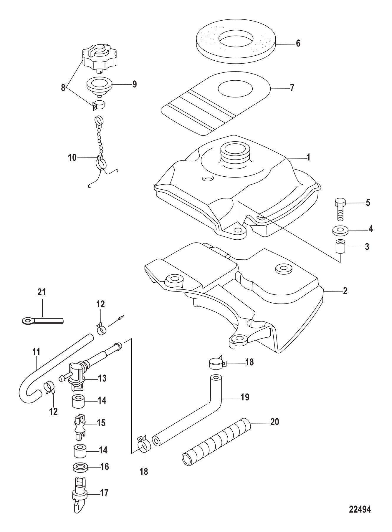 Fuel Tank All Models-Serial # 0R318095 & Below