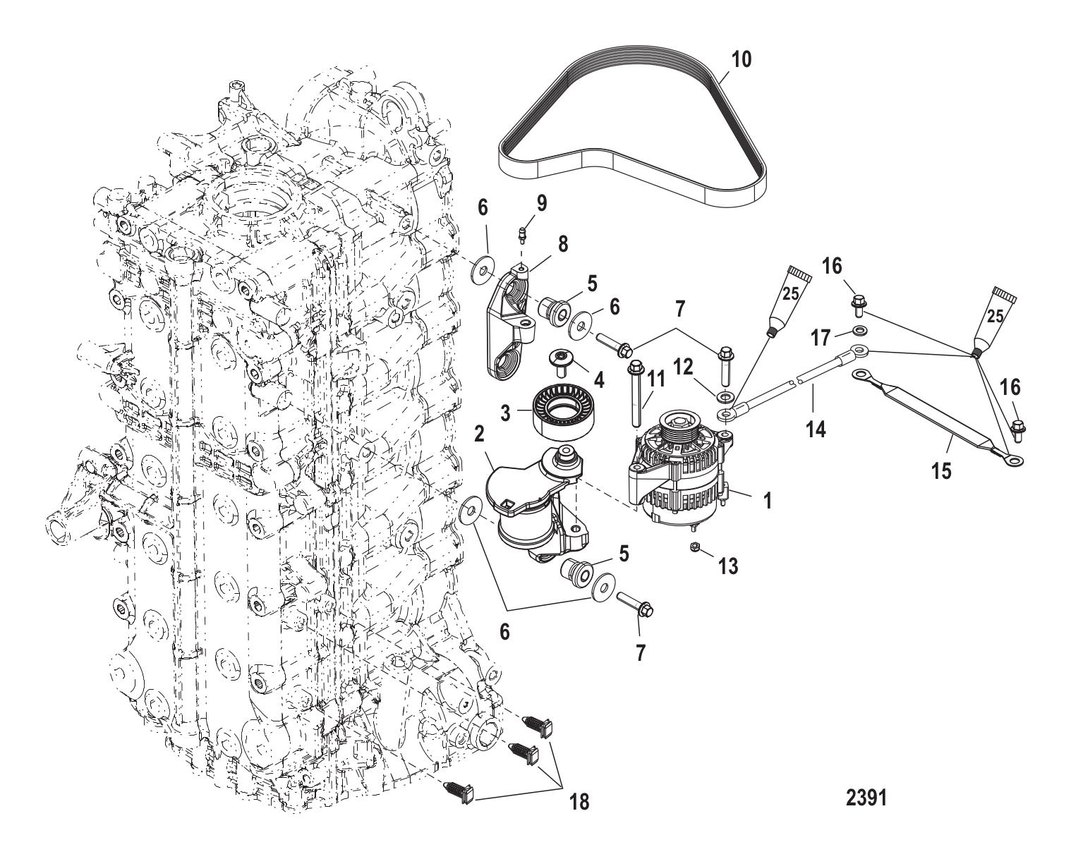 Alternator / Belt Tensioner Mounting