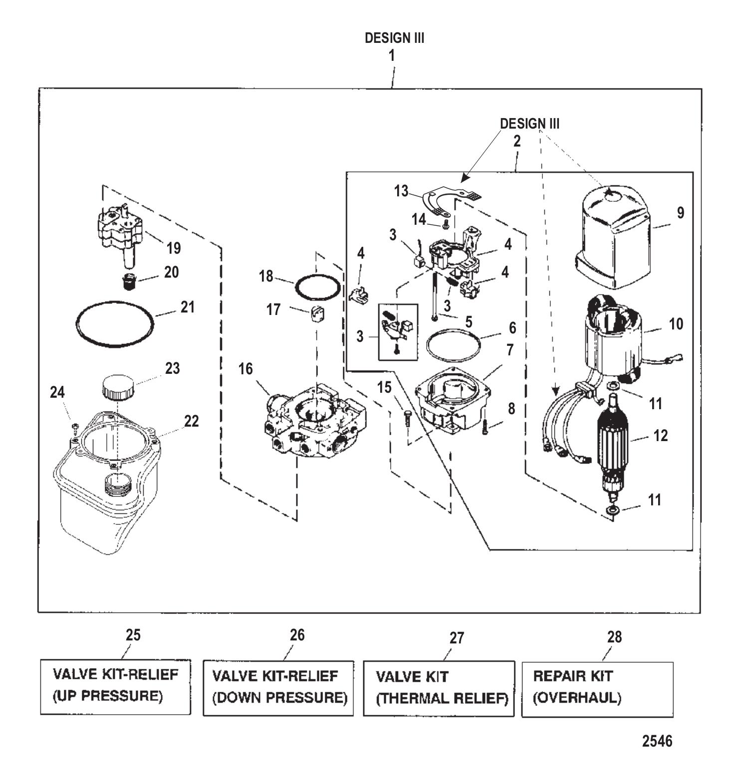 Pump / Motor (Top Mt Reservoir) (Design III - 14336A31)