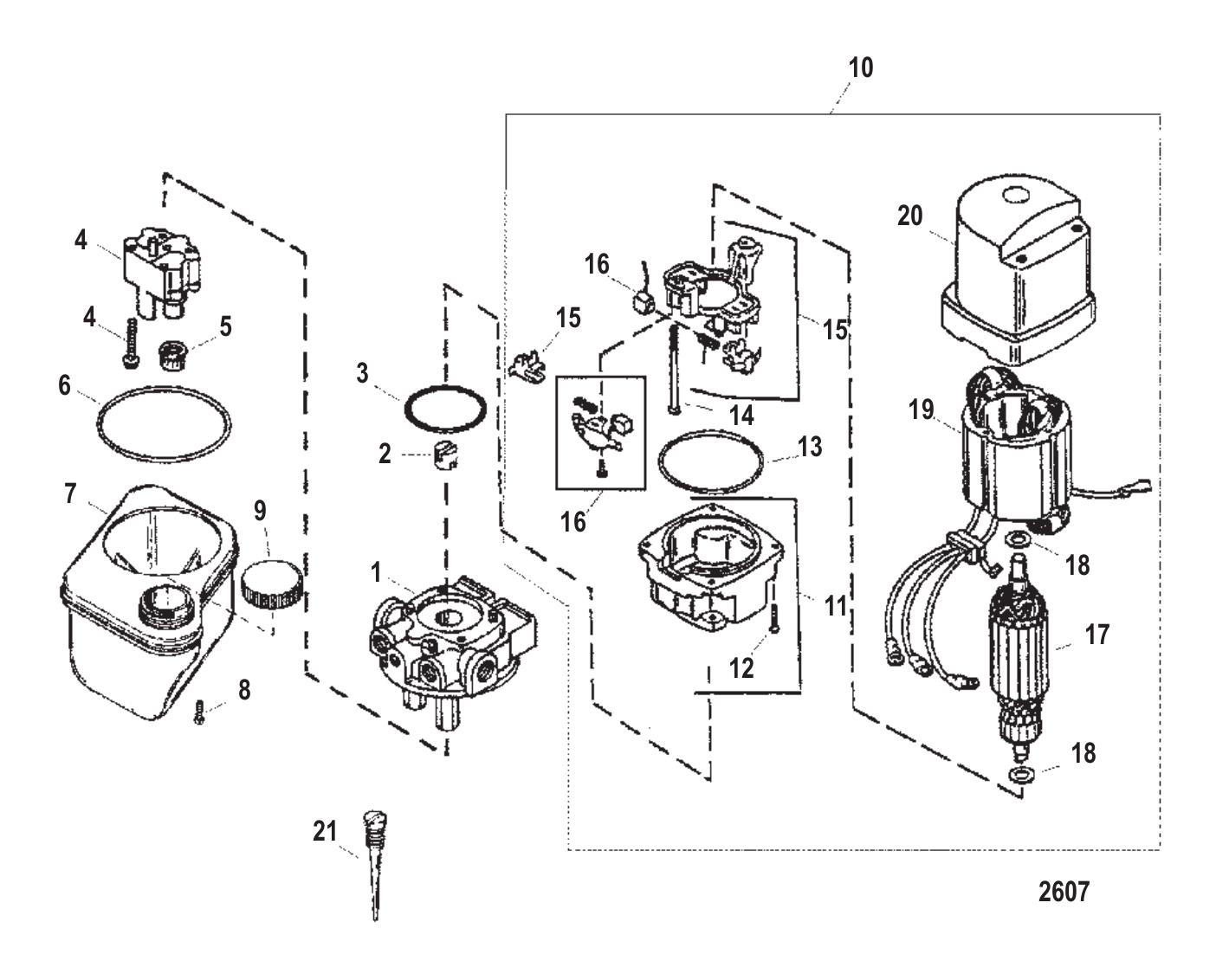 Pump / Motor, Plastic Reservoir (Design I - 849670A1)