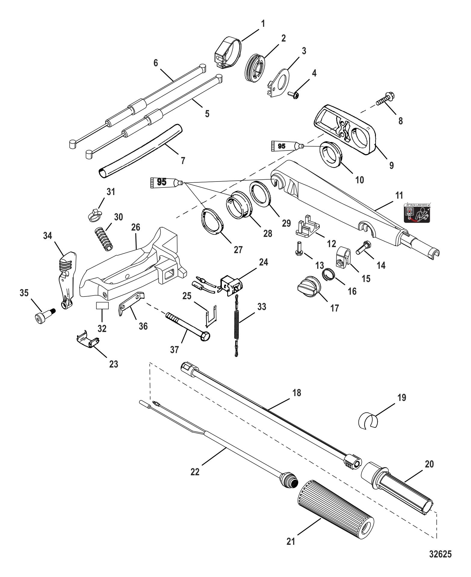 Tiller Handle Kit (Jet 35 / 40)