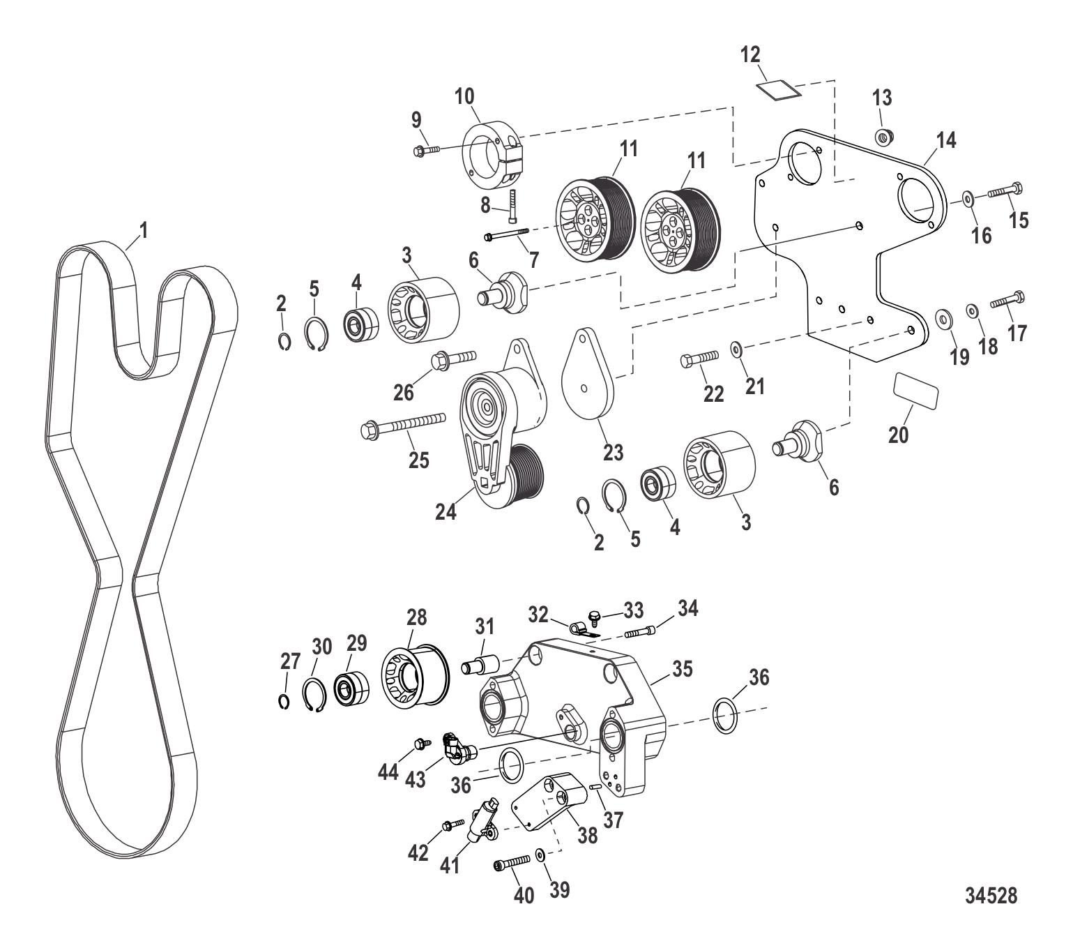 Engine Components (Drive Belt) (0M961118 & Up)
