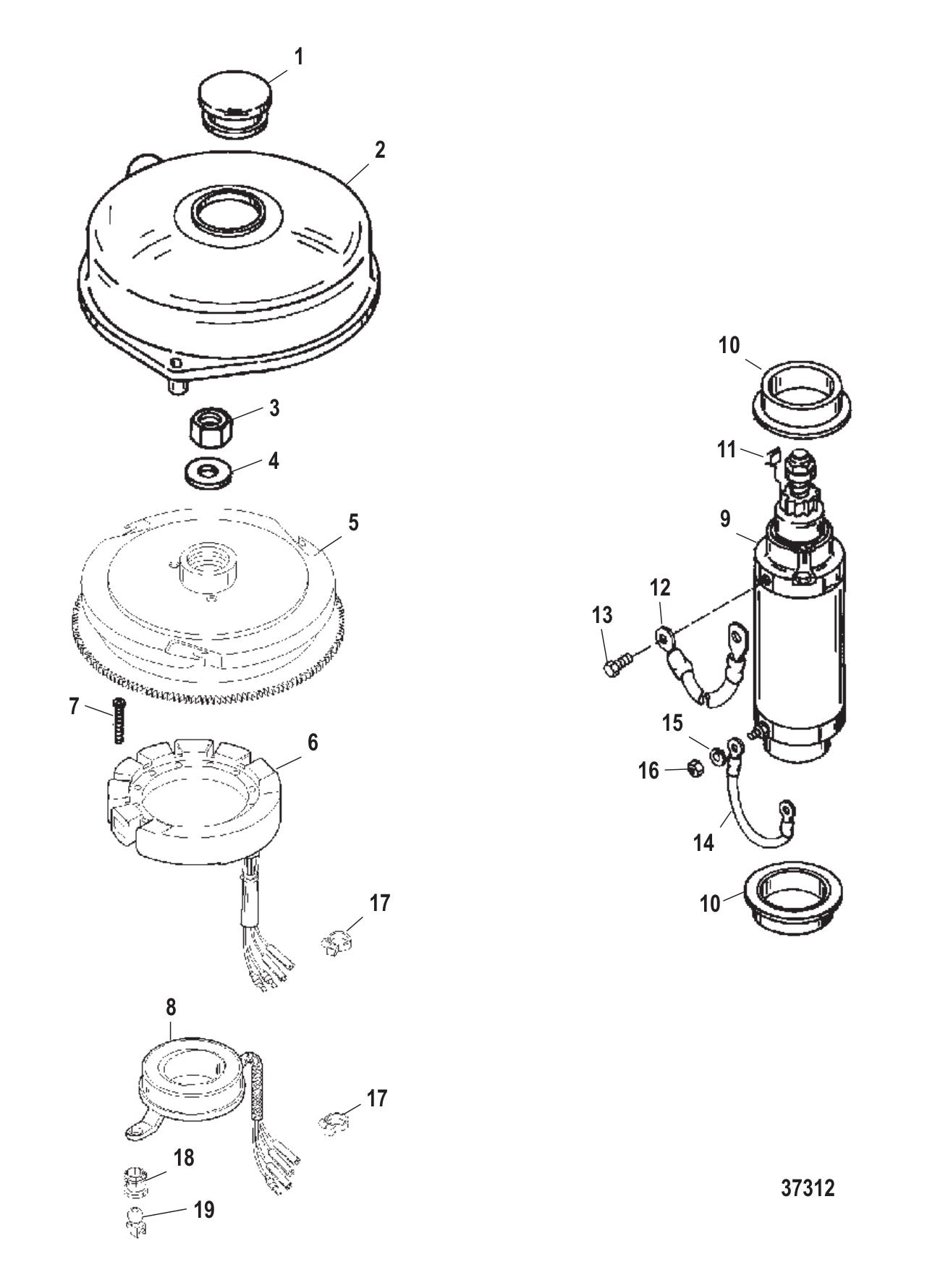 Flywheel / Starter Motor USA-0G438000 / Bel-9927000 & Up