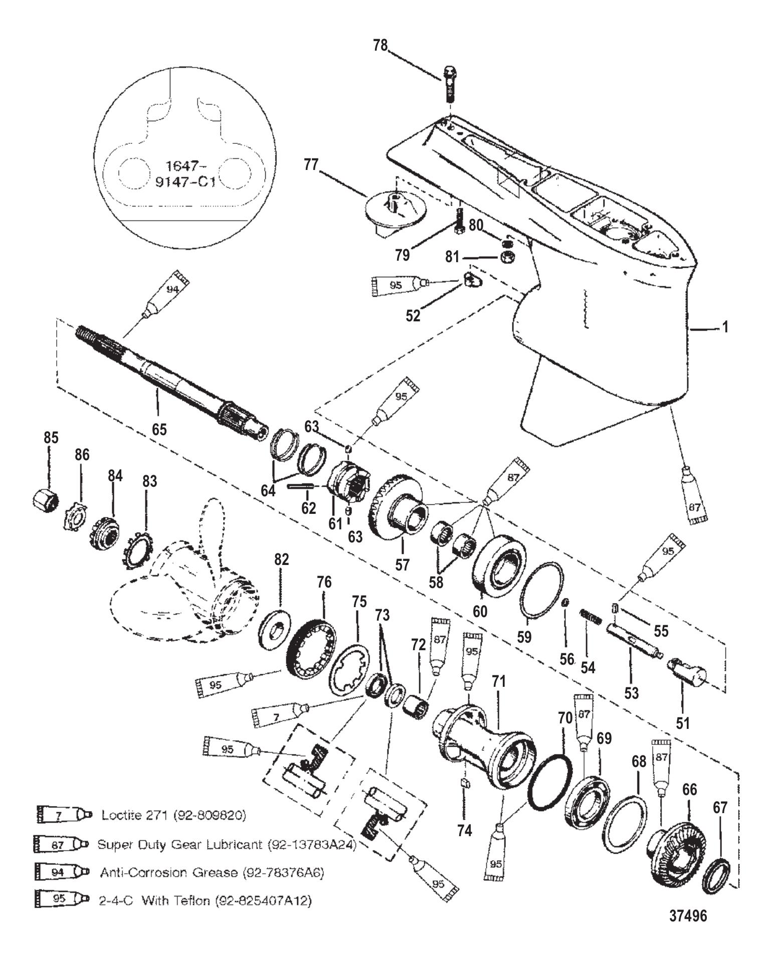 Gear Hsg (Prop Shaft) (Std Rotation) (S/N 0G437999, Below)