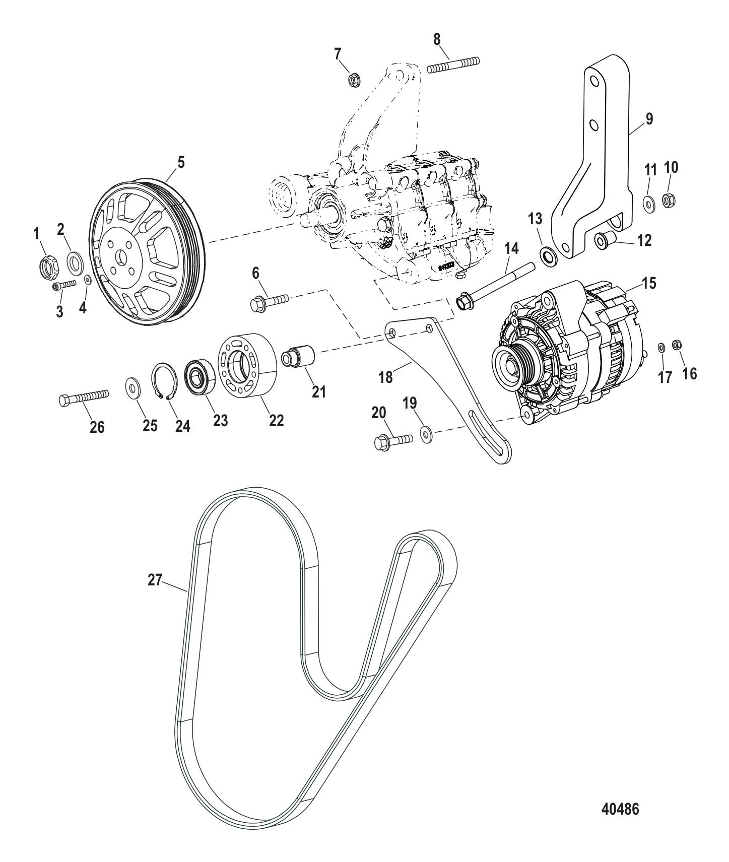 Alternator & Sea Water Pump Mounting