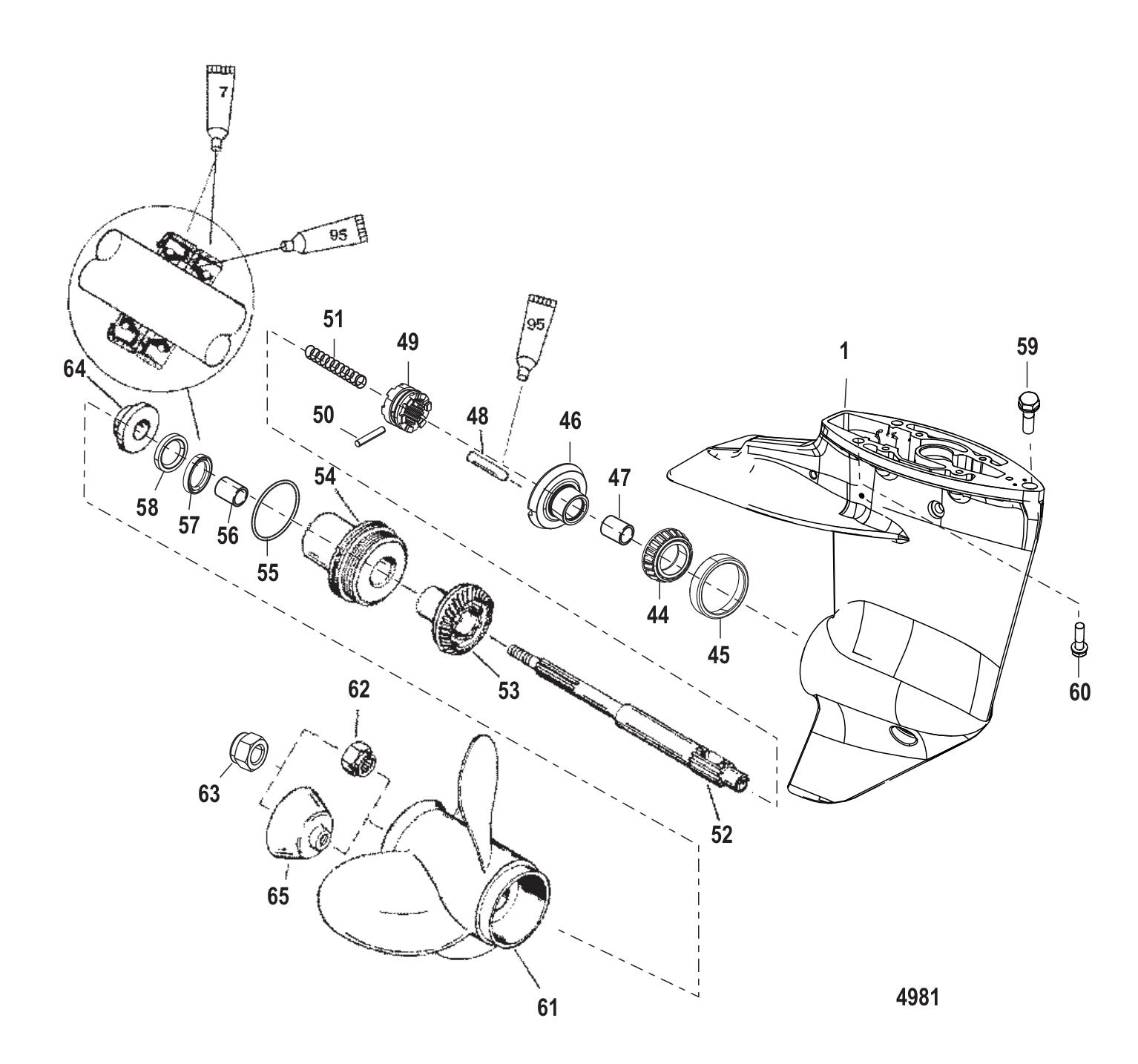 Gear Housing Propeller Shaft - 2.00:1 Gear Ratio