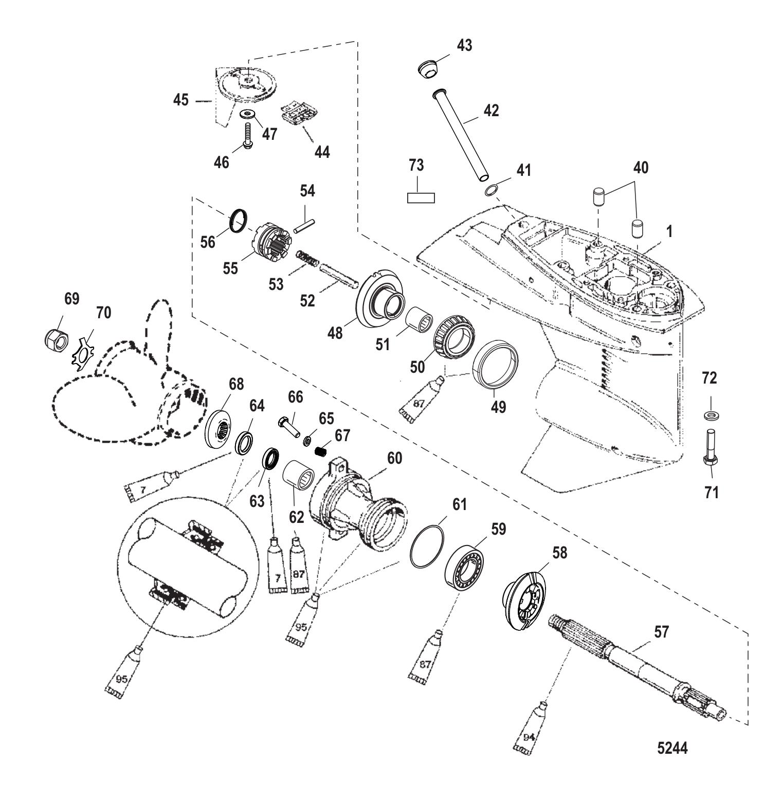 Gear Housing Propeller Shaft - 2.00:1 Gear Ratio