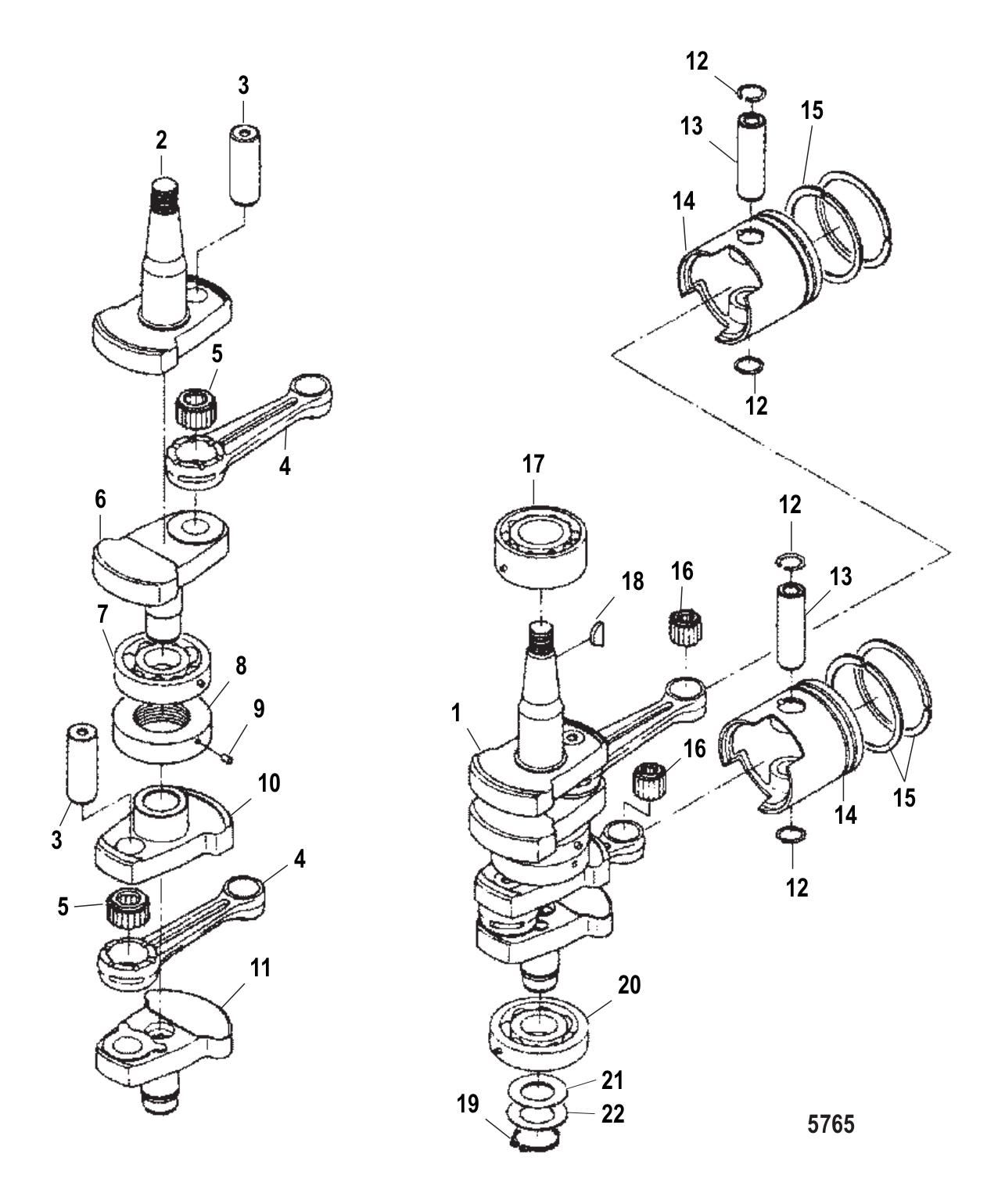 Crankshaft, Pistons & Connecting Rod