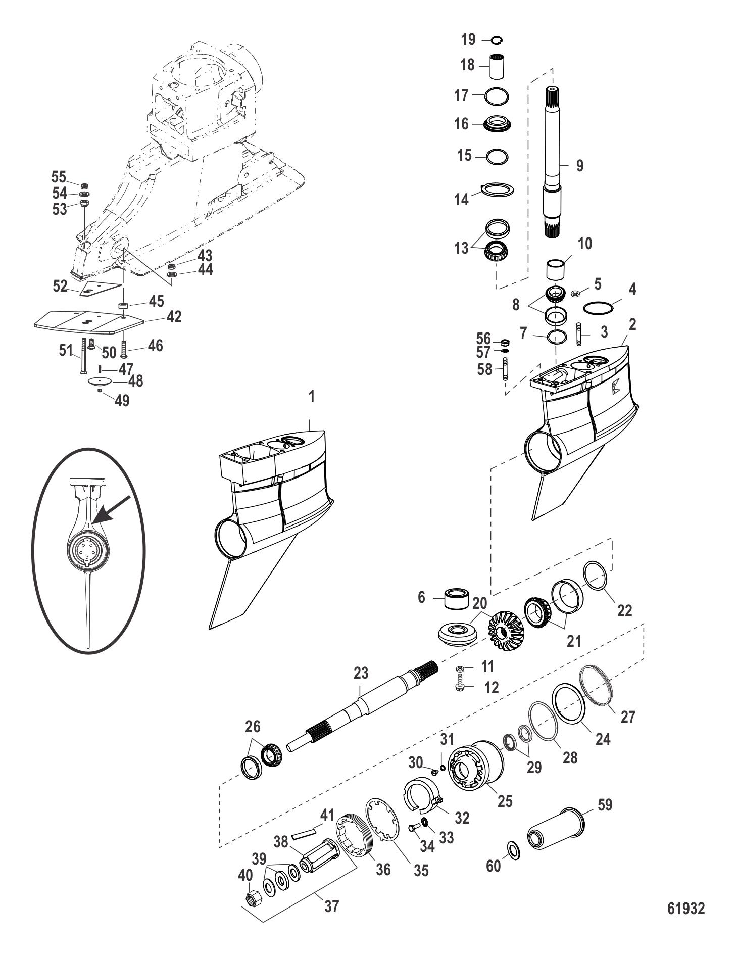 Gear Housing (Bravo I XR / Sportmaster / Sport) (0M955634 & Up)