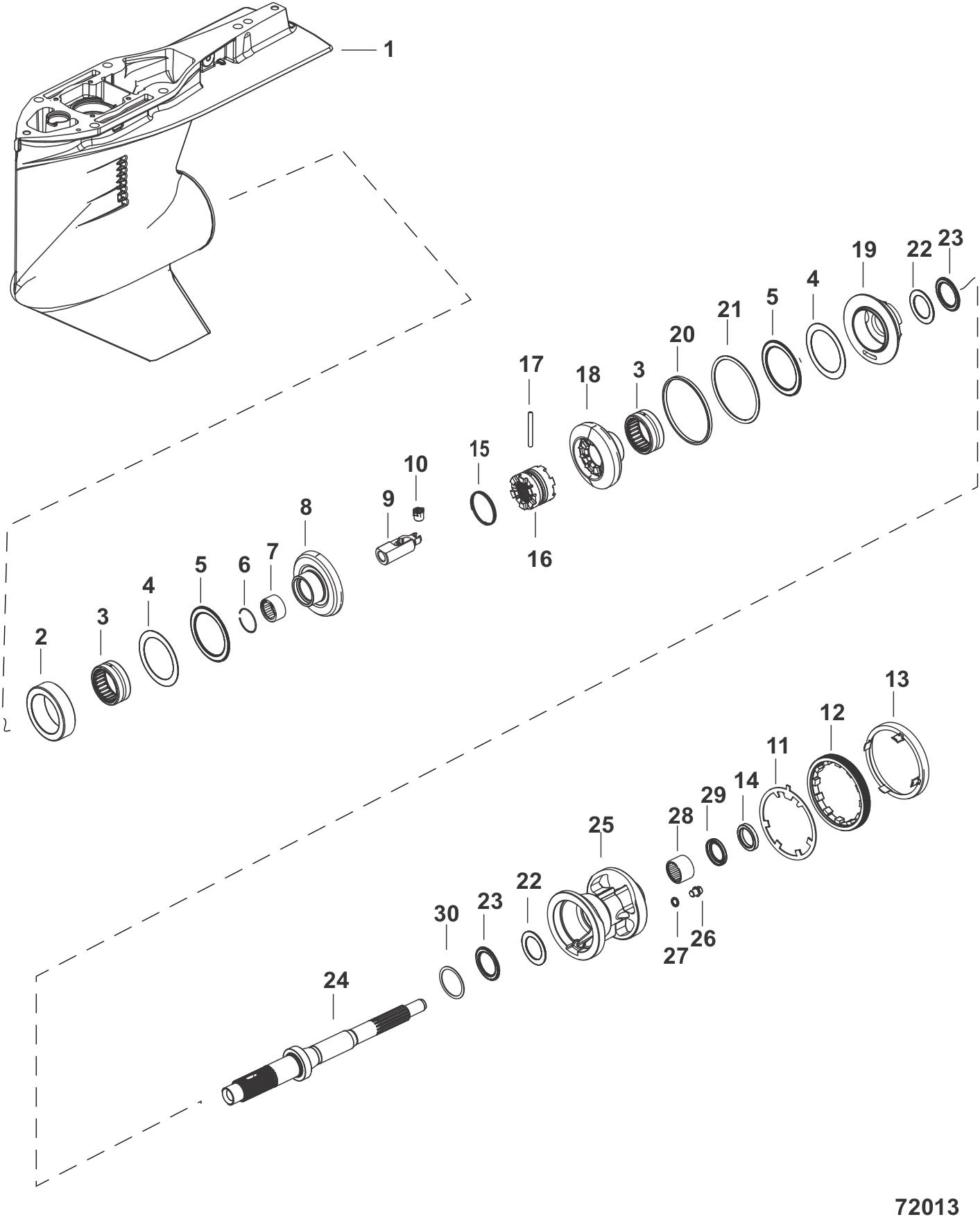 Gear Housing, Propeller Shaft, Counter 2B172249 - 2B205521