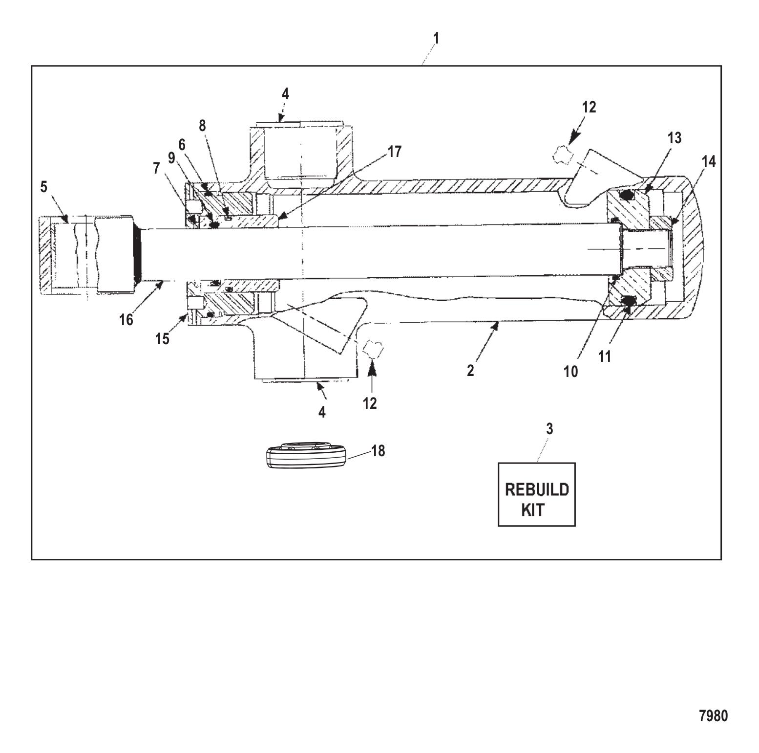 Trim Cylinder (Dry Sump) with Trim Sensor Plate