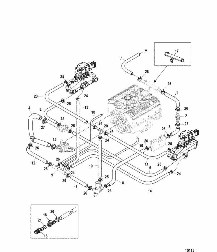 MerCruiser 5.0L MPI Alpha / Bravo Standard Cooling System Alpha