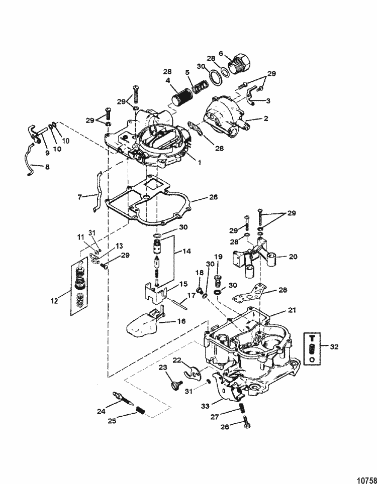 MerCruiser 5.0L Carburetor Alpha / Bravo Carburetor (Mercarb) Parts