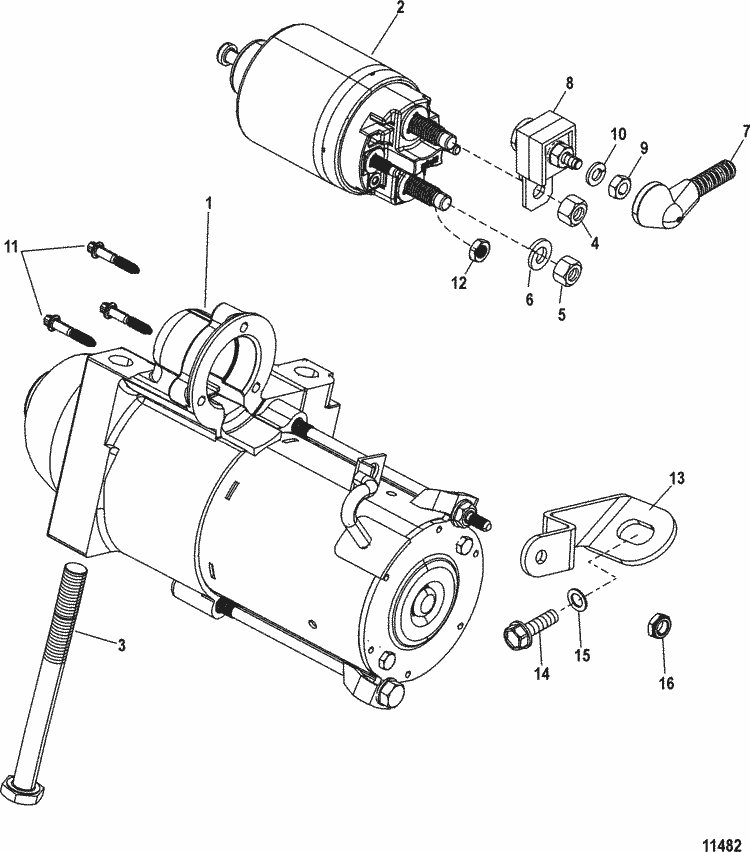 MerCruiser 3.0L GM 181 I / L4 Starter Motor Parts chevrolet marine engine diagram 