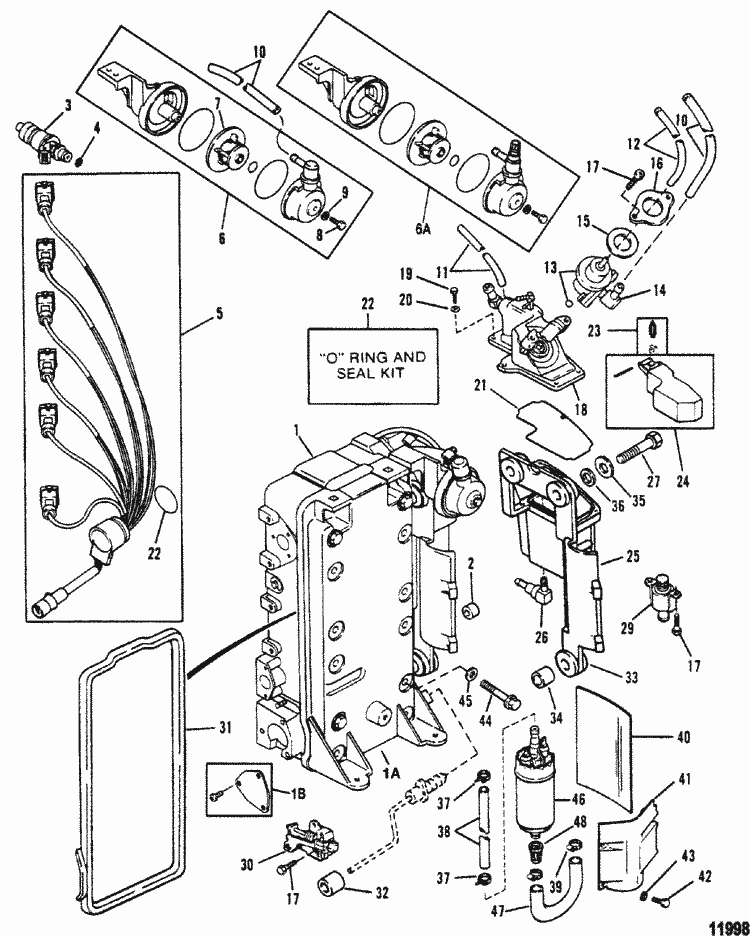 Mercury Marine V-200 HP XRI (EFI) Fuel Management System ... marathon motor schematics 