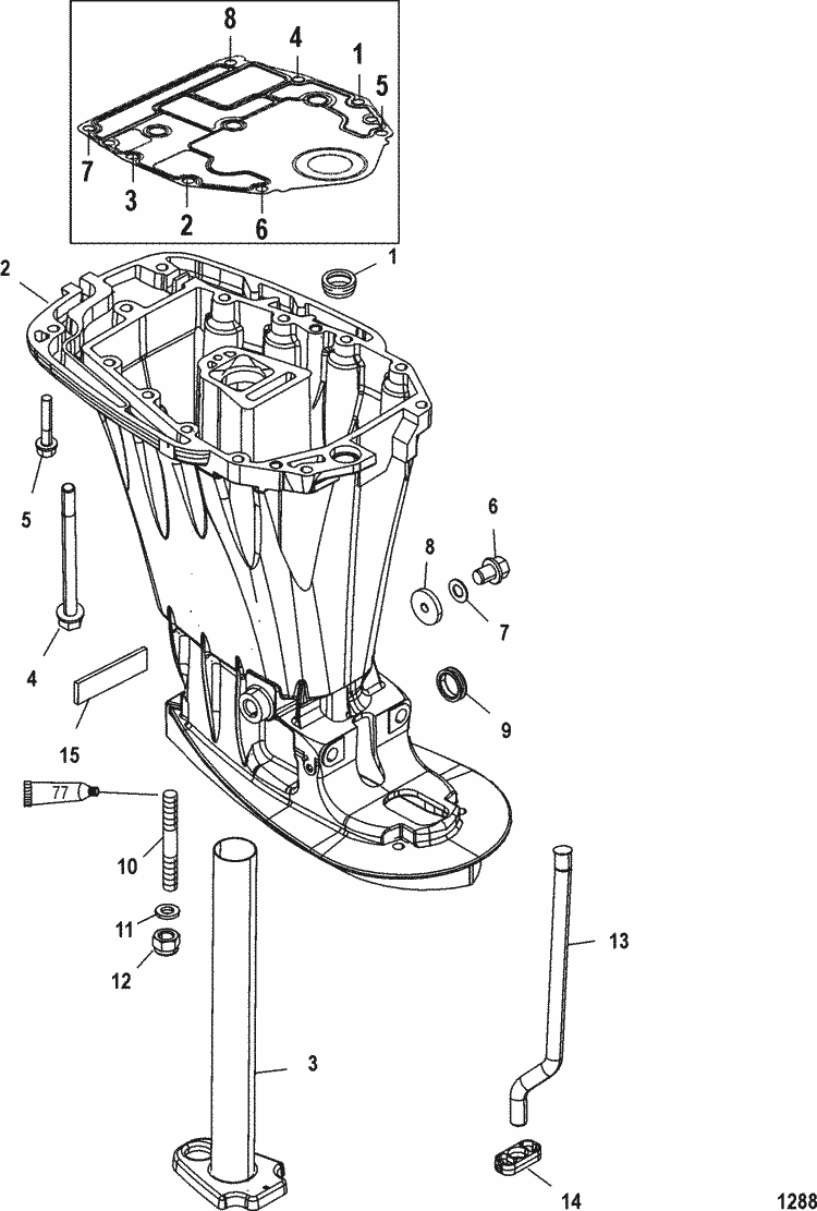 Mariner 30 HP EFI (3 Cylinder) (4-Stroke) Driveshaft Housing Parts