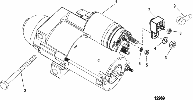 MerCruiser 4.3L EFI (Gen+) TBI GM 262 V-6 Starter Motor Parts